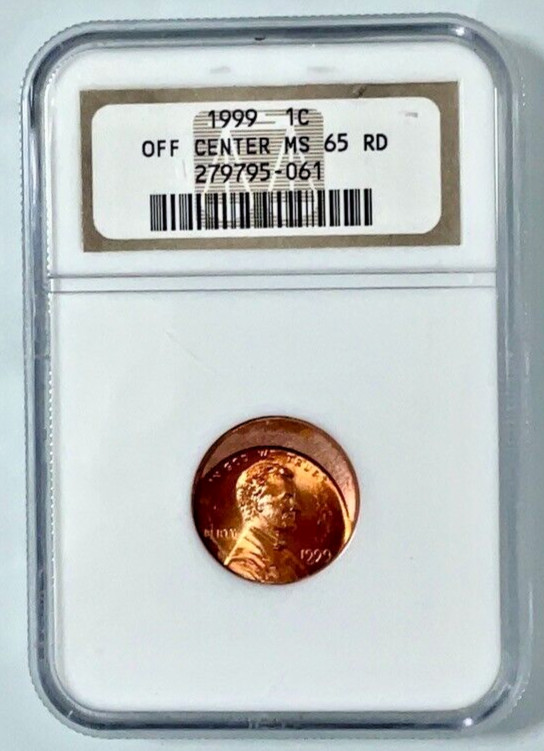 1999 Lincoln Memorial Cent Off-Center Error NGC MS65 RD