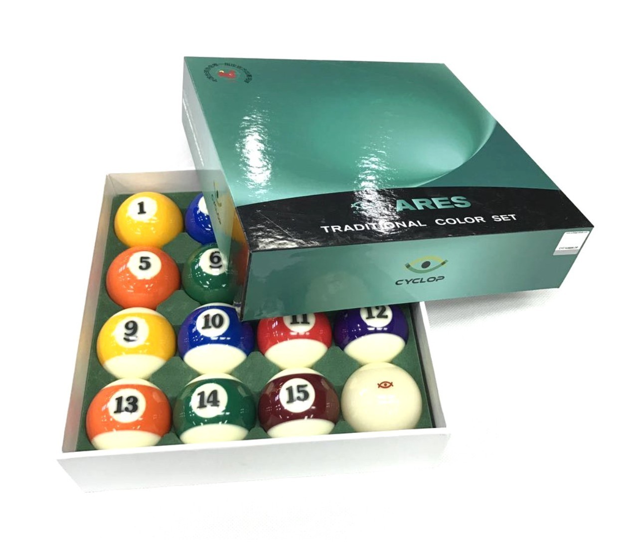 CYCLOP ARES Billiard Pool Ball Traditional Color Set 57.2mm (2-1/4")