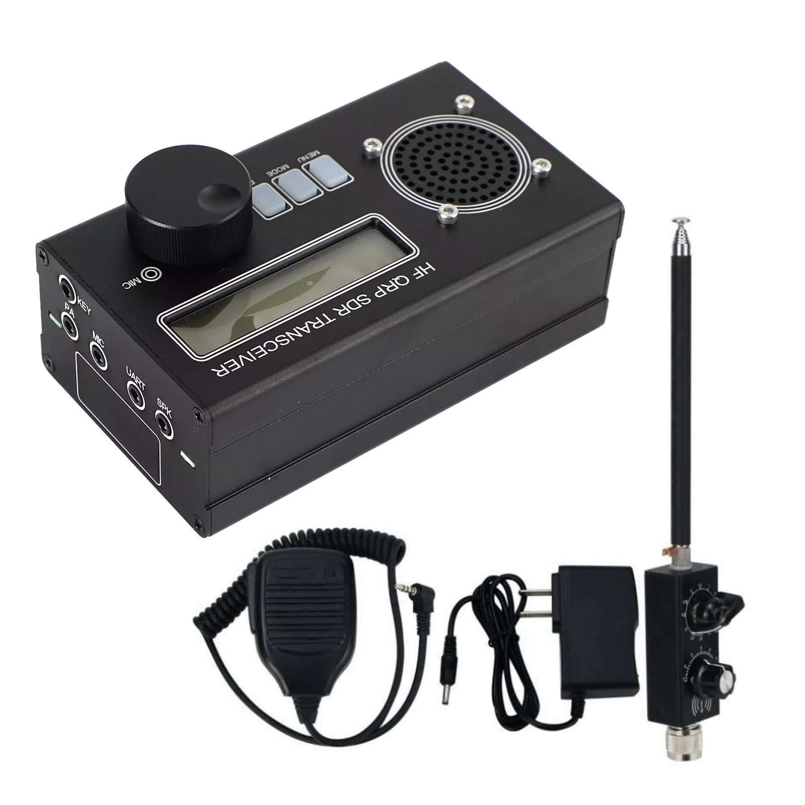 Black 8-Band Mini USDR USDX HF QRP SDR Transceiver SSB/CW Ptt Shortwave Antenna