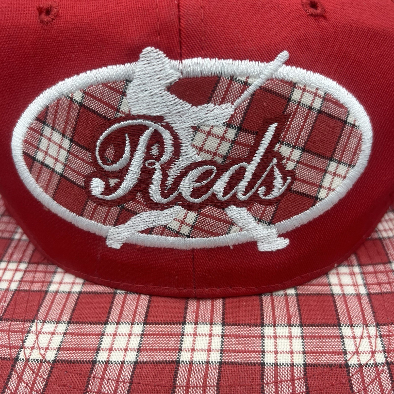 Cincinnati Reds Red and Plaid Red White Hat Cap Snapback Fits All
