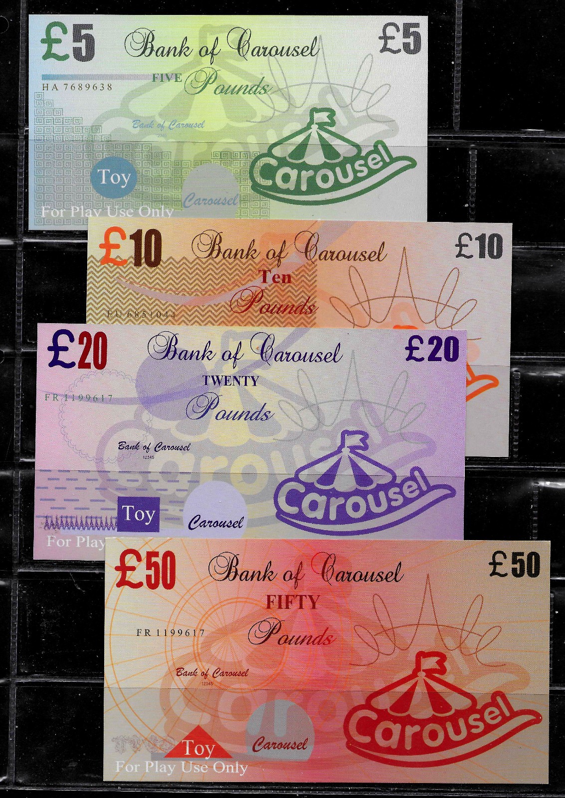 Euro Set (5 Pieces) GB, "CAROUSEL", Lightly Used