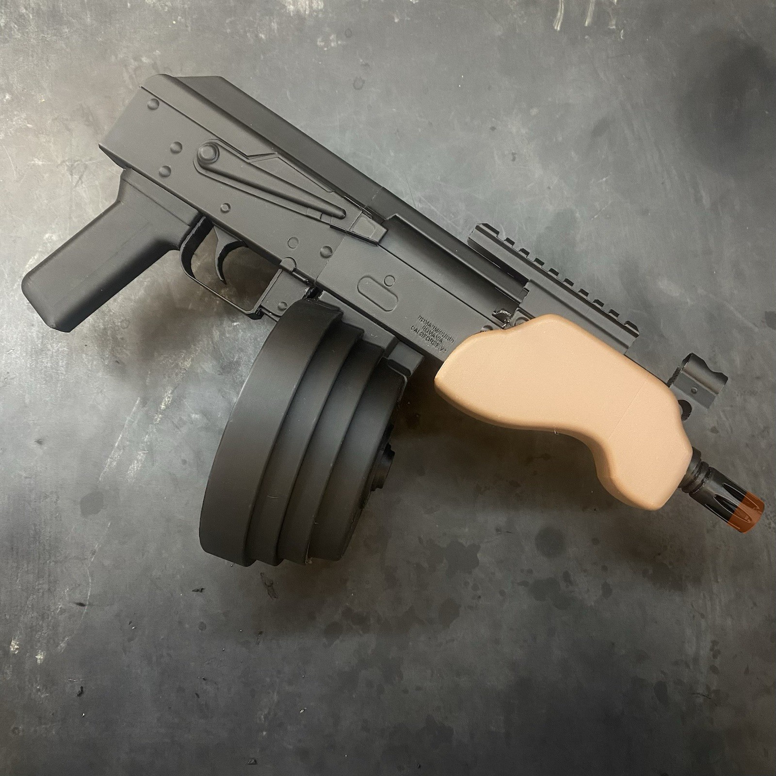 Micro Draco Prop Gun W/ Drum Mag 1:1 Scale 3d Printed