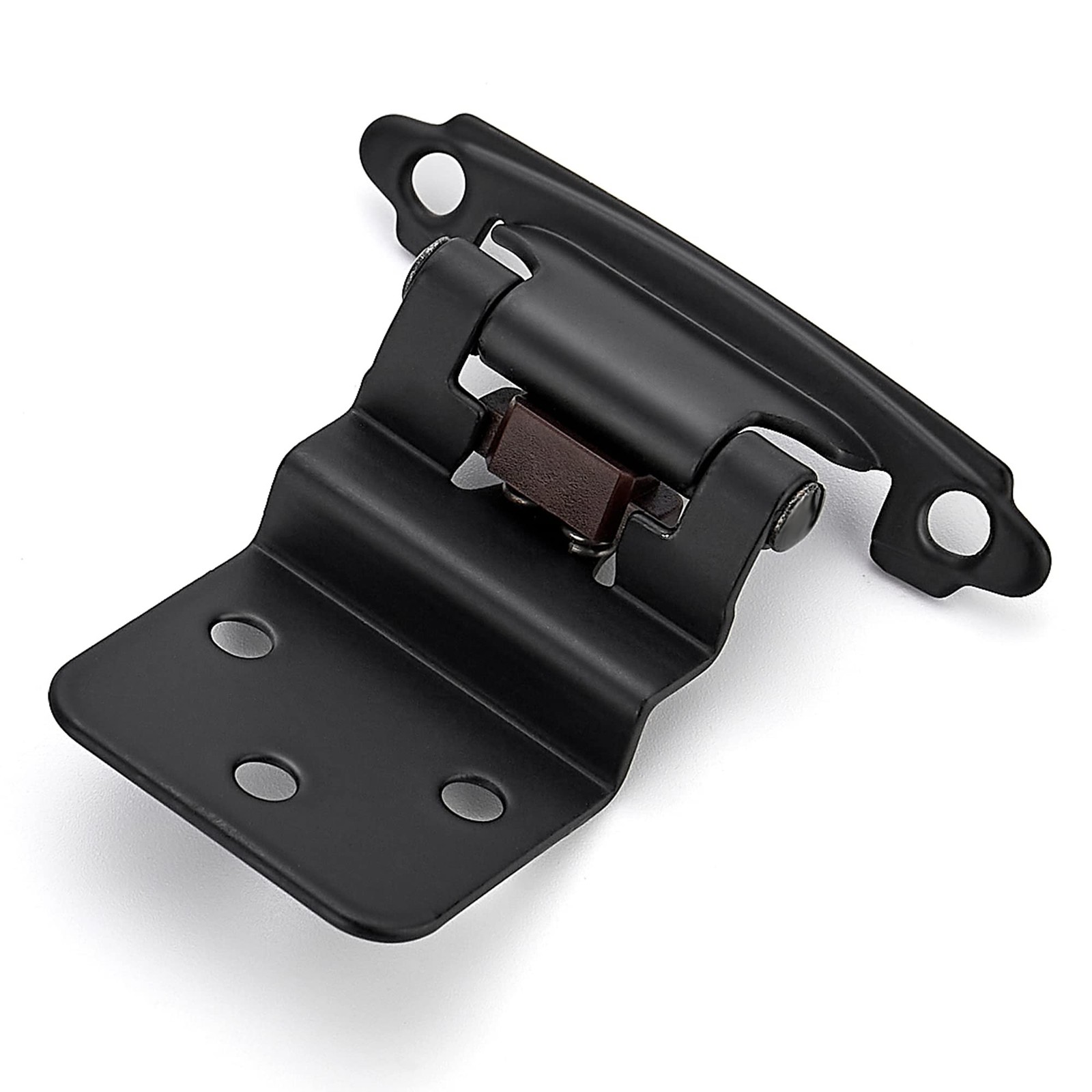 6 Packs 3 Pairs 3/8 Inch Inset Matte Black Cabinet Hinge Self Closing Bumper