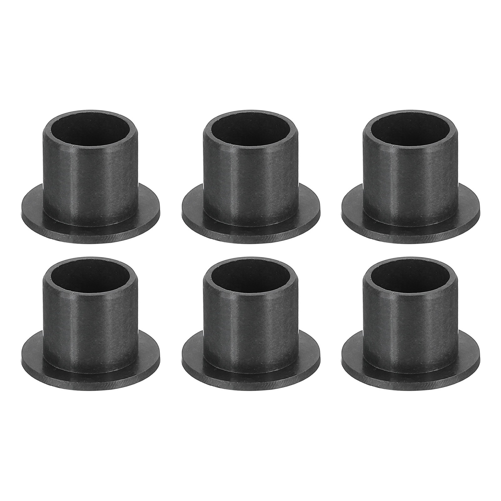 6Pcs Flanged Sleeve Bearing, ID 8mm x OD 10mm x Length 10mm POM Bushing, Black