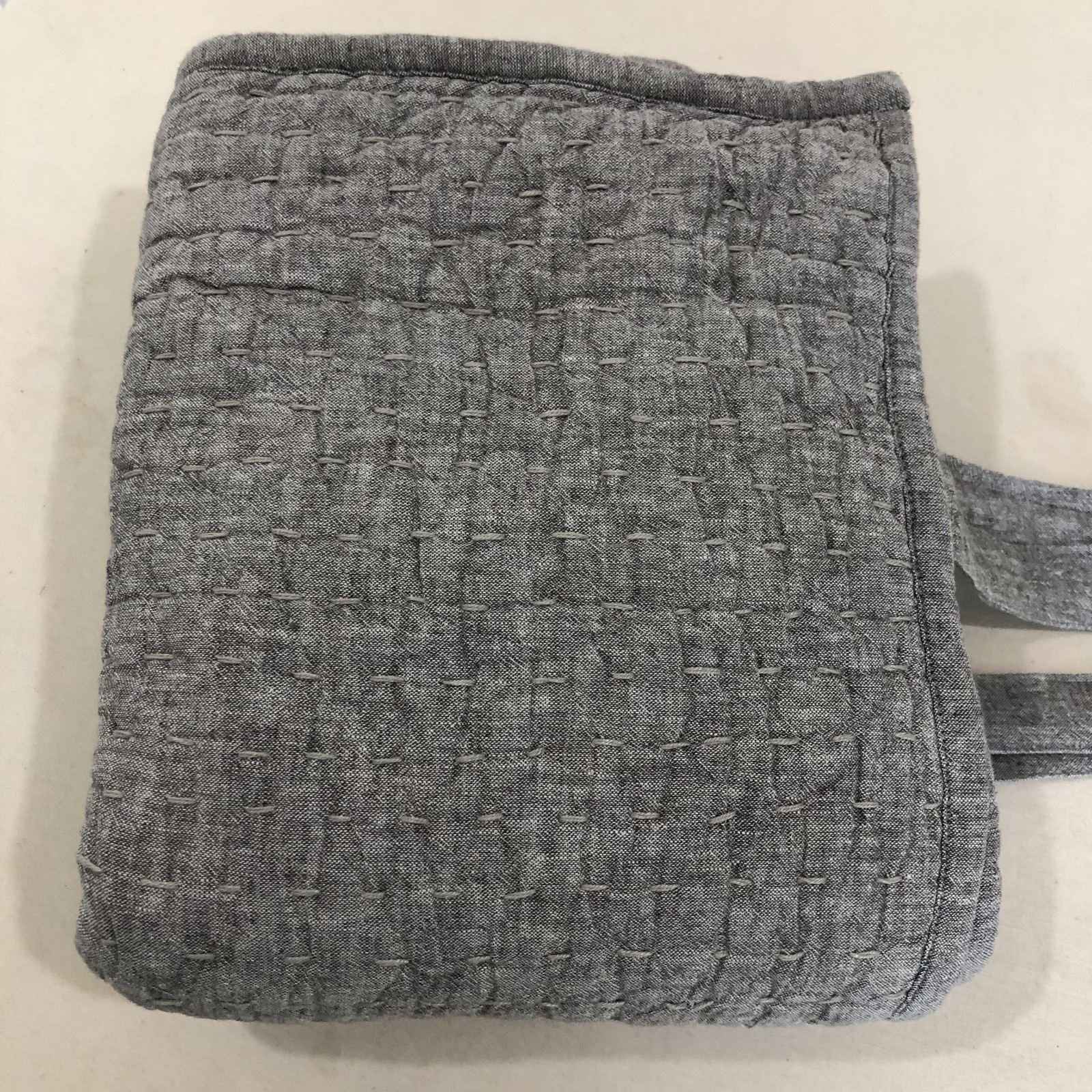 Pottery Barn Stonewashed Pick Stitch 25" X 21" Pillow Sham Gray Envelope Close