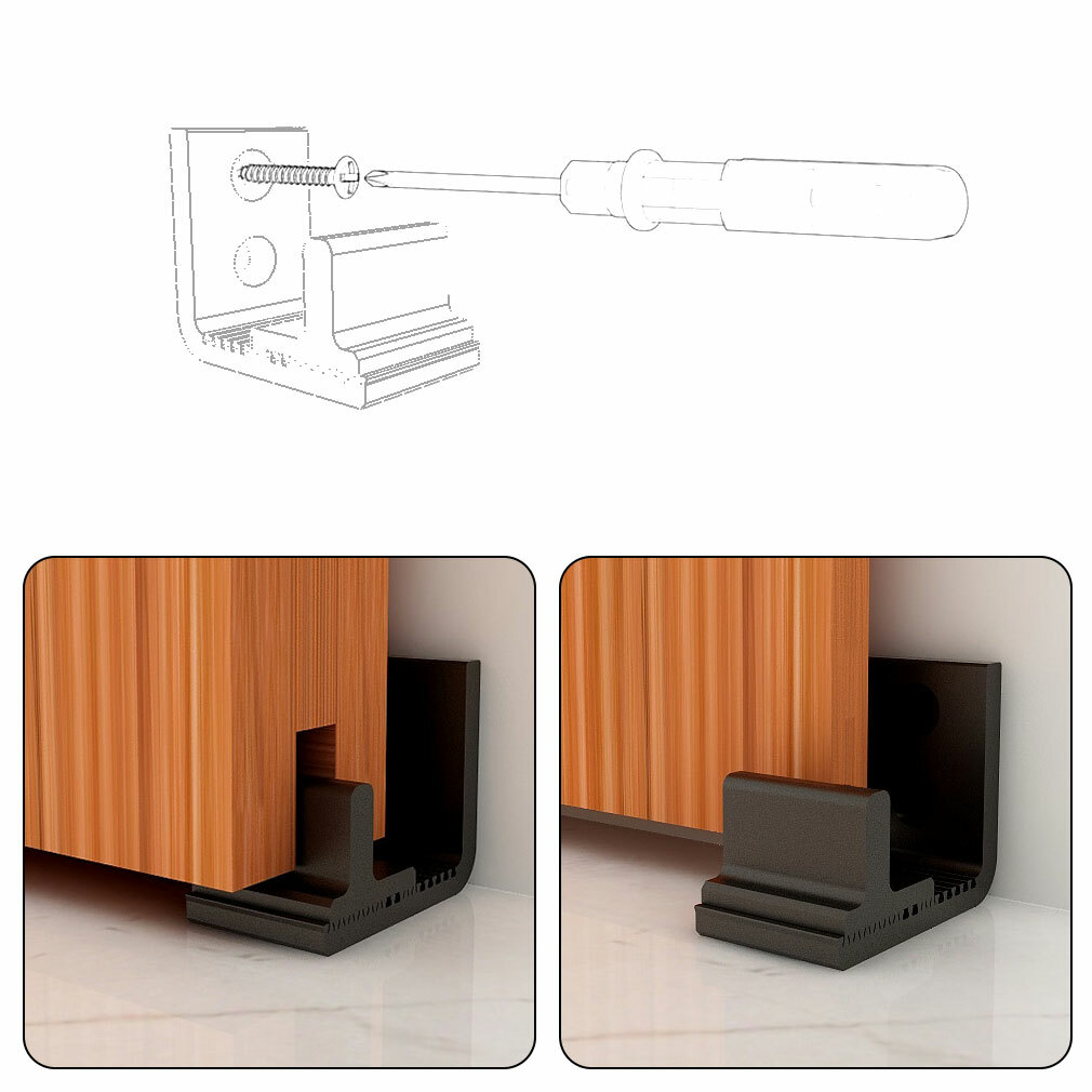 1 Pack CCJH Adjustable Wall Mount Floor Guide For Sliding Barn Wood Door