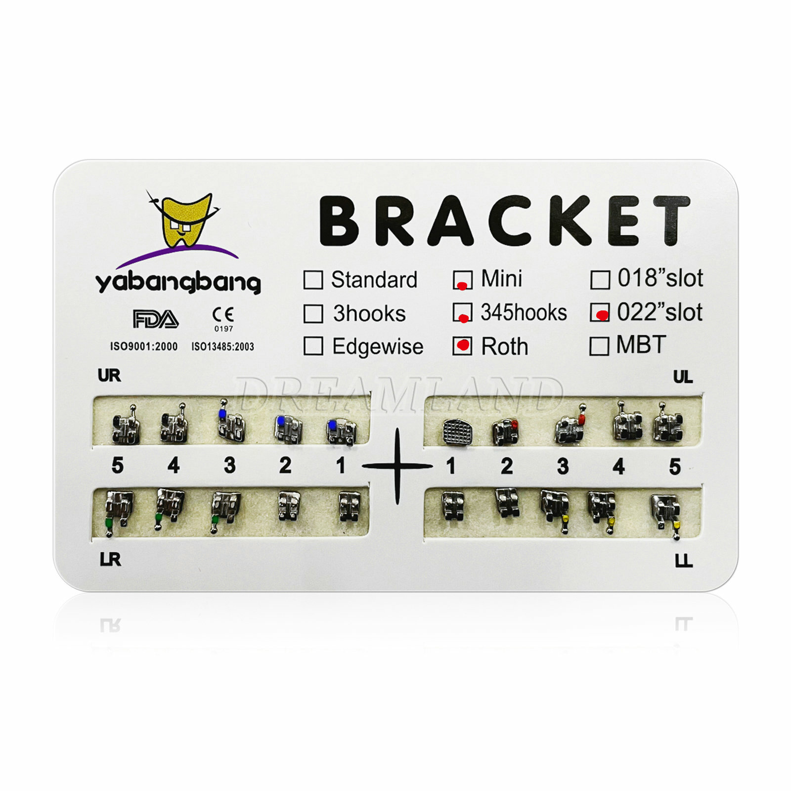 10 Packs Brackets dentales de ortodoncia Mini Roth 022 Ganchos 345