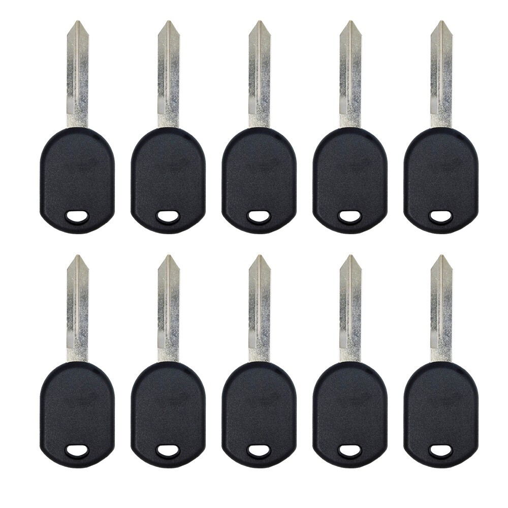 New Uncut Transponder Key Replacement for Ford 4D63 Chip H84-PT (10 Pack)
