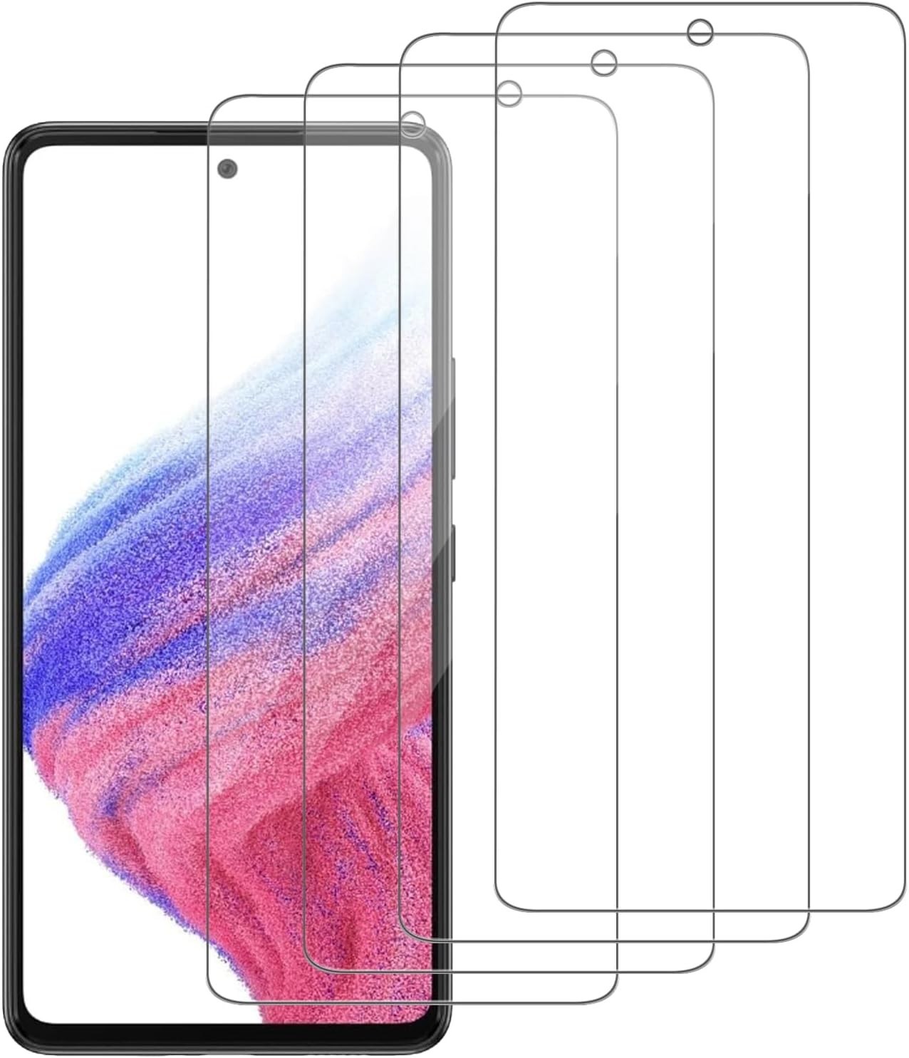 (4-Pack) Tempered Glass Screen for Samsung Galaxy A52 5G/A53 5G, Anti Scratch