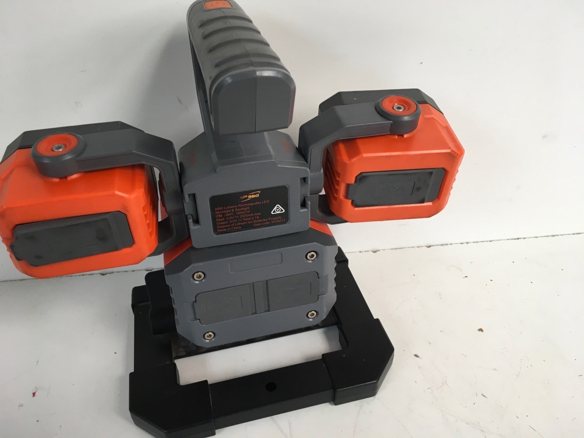 2000 Lumens Rechargeable LED Worklight & Spotlight, Black/Orange, ep (P24034596)