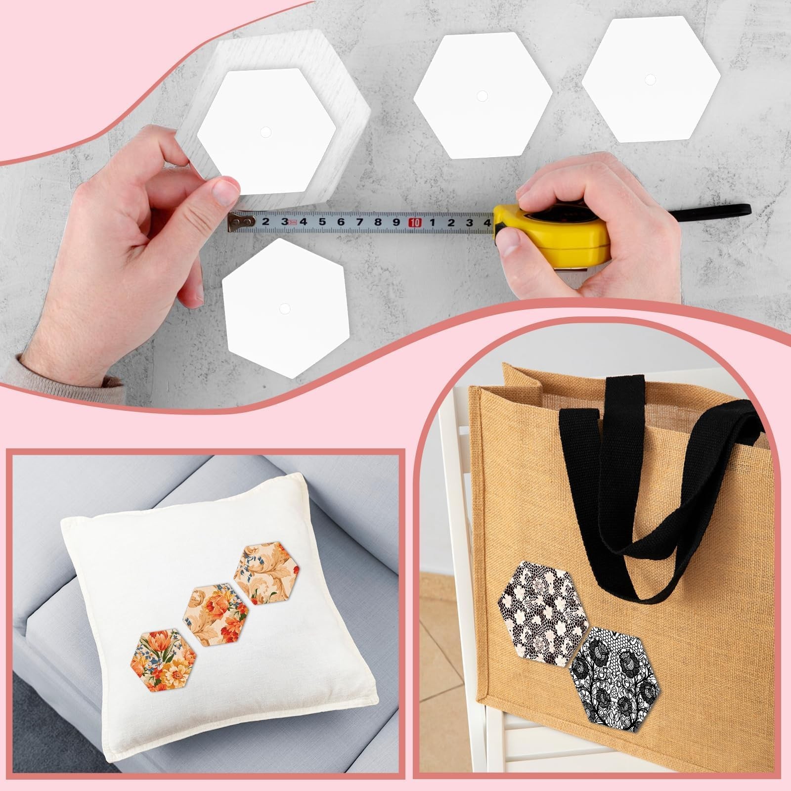 500 PCS Hexagon Quilting Templates Paper Piecing 1 Inch Patchwork Crafts