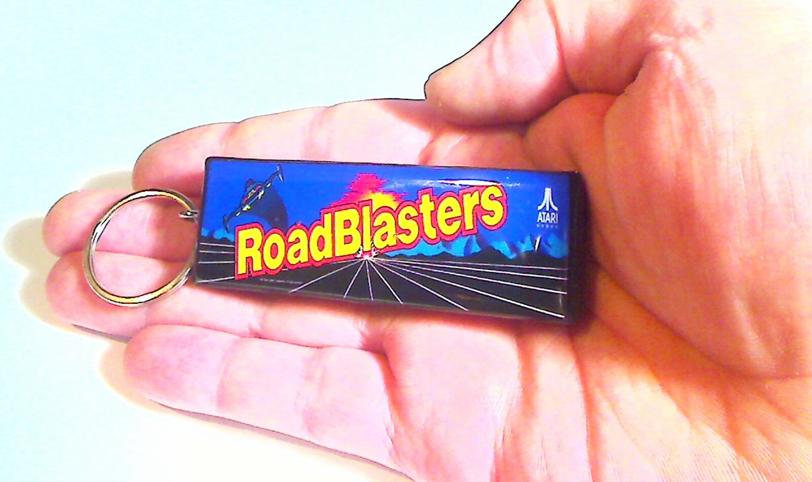 RoadBlasters Arcade Marquee Coin Door accessory Keychain