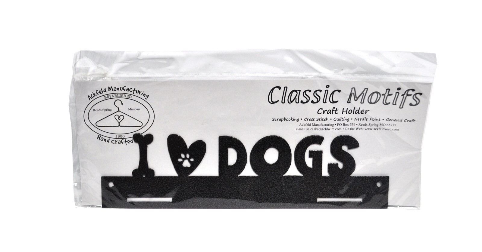 Classic Motifs 12 inch I Love Dogs Tab Craft Holder