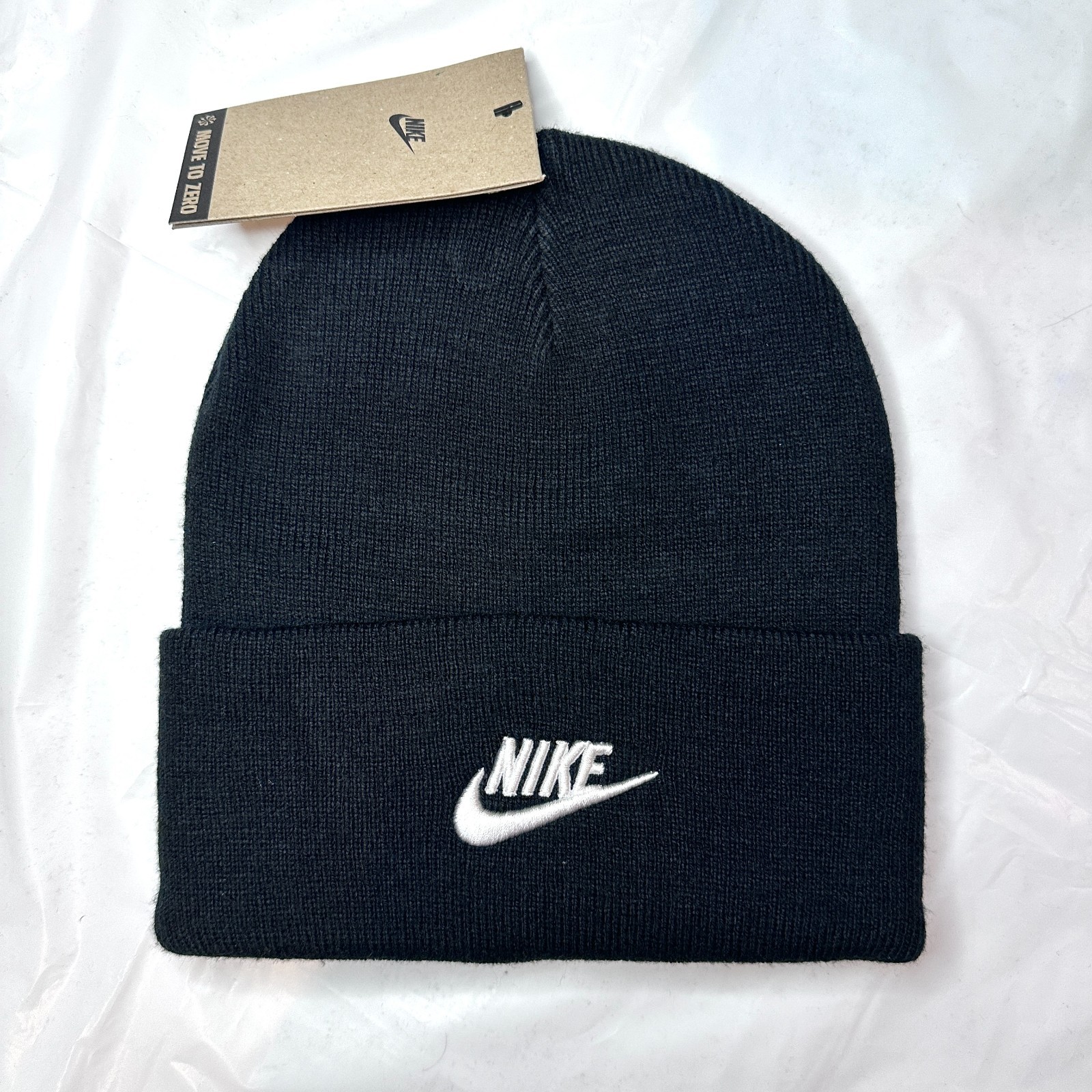 NEW Men's NIKE Originals Black Sport Beanie Hat Swoosh Athletic Logo One Size