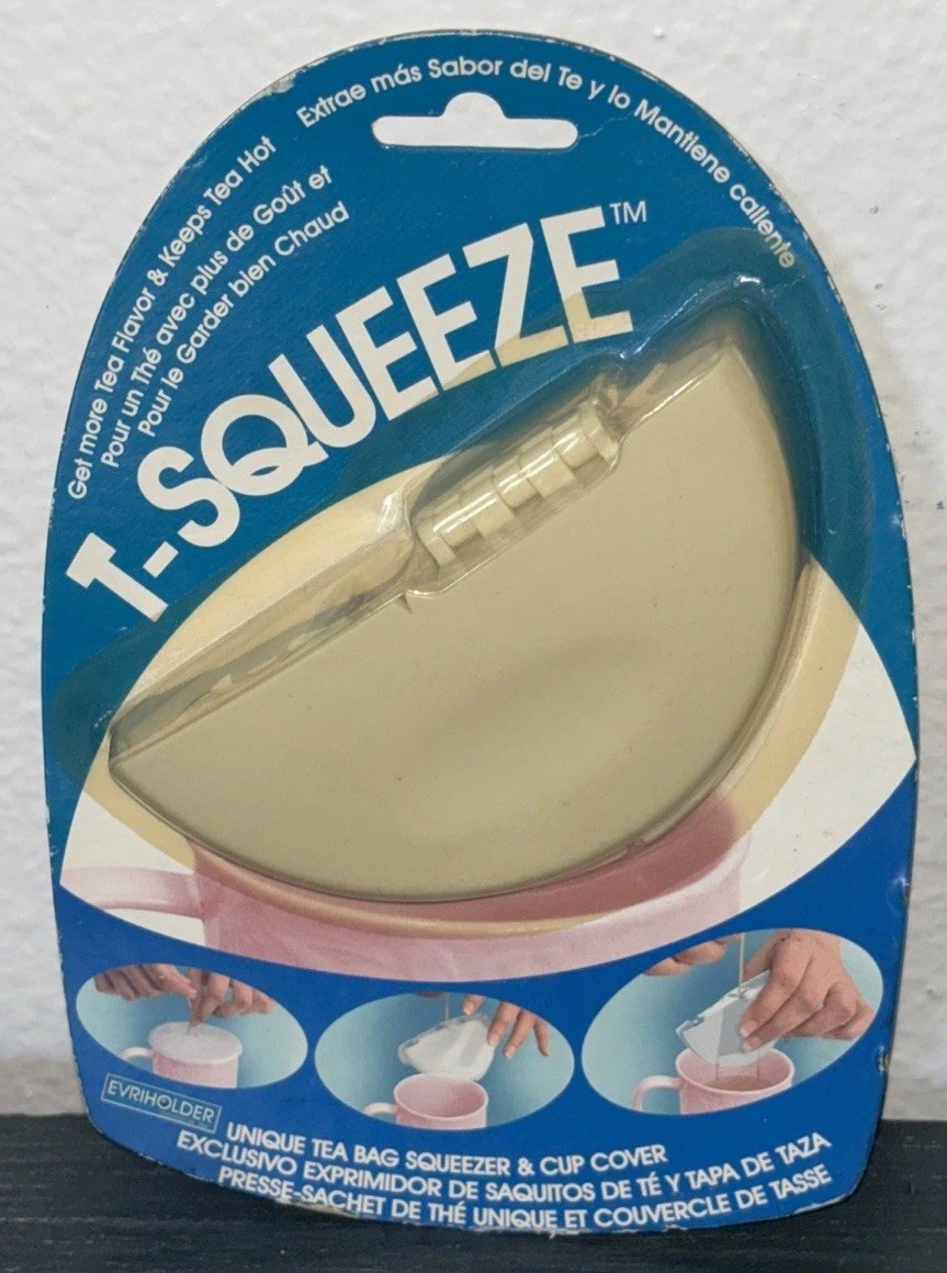 Evriholder T-Squeeze Tea Bag Squeezer & Cup / Mug Cover New Sealed - HTF