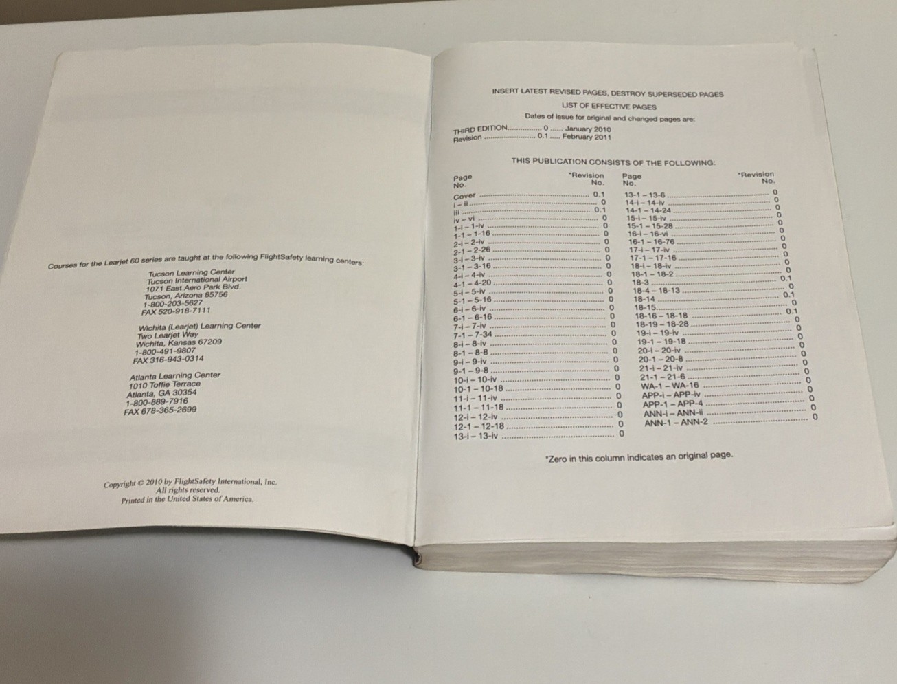 LearJet 60 Pilot Training Manual, Vol. 1 Operational Information Third Edition