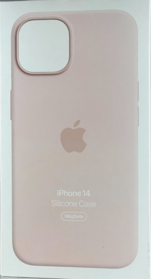 Genuine Apple Silicone Soft Touch MagSafe Case For iPhone 14 Series - Chalk Pink