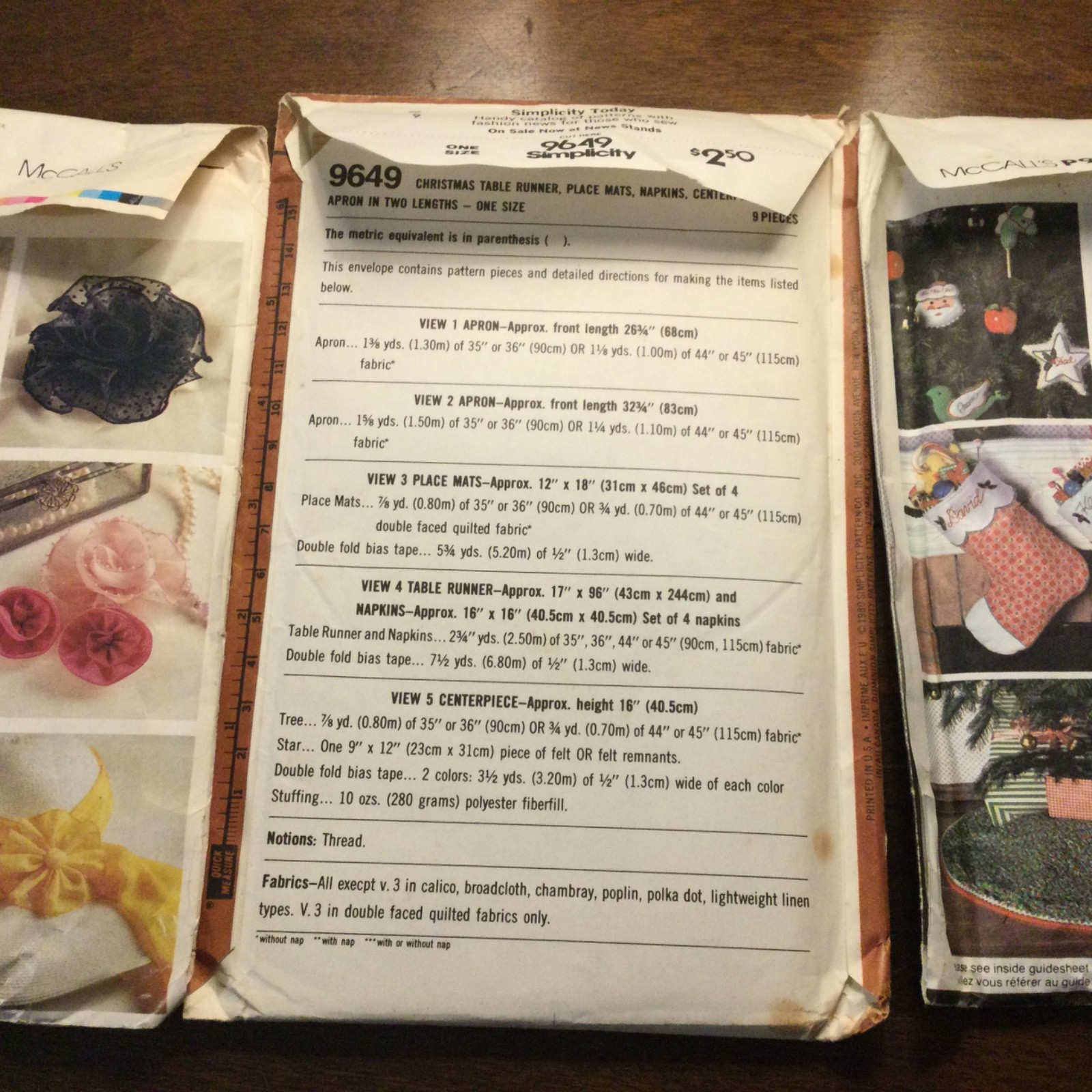 VTG McCall's CRAFT & Simplicity Apron Patterns X-Mas Ornaments, Wreath Scrunchie
