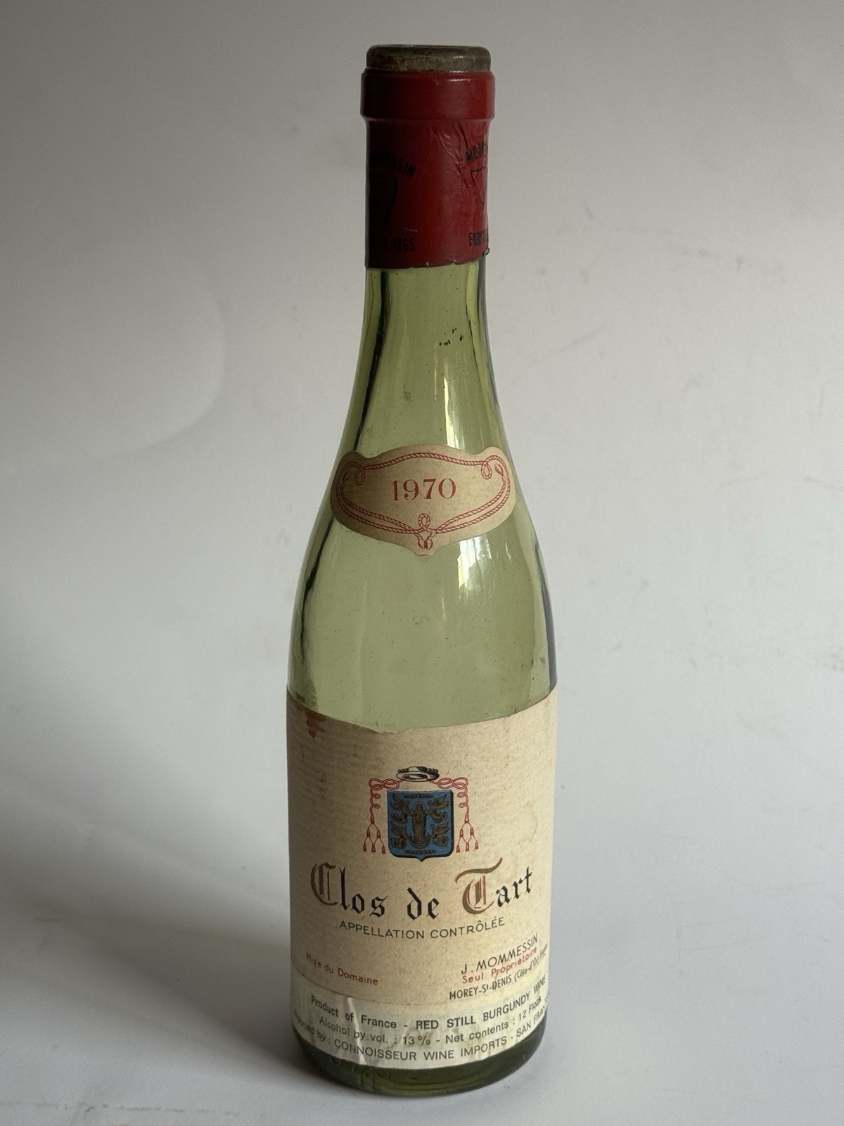 Clos De Tart  Grand Cru 1970 12 Oz Size (empty)  Glass Bottle
