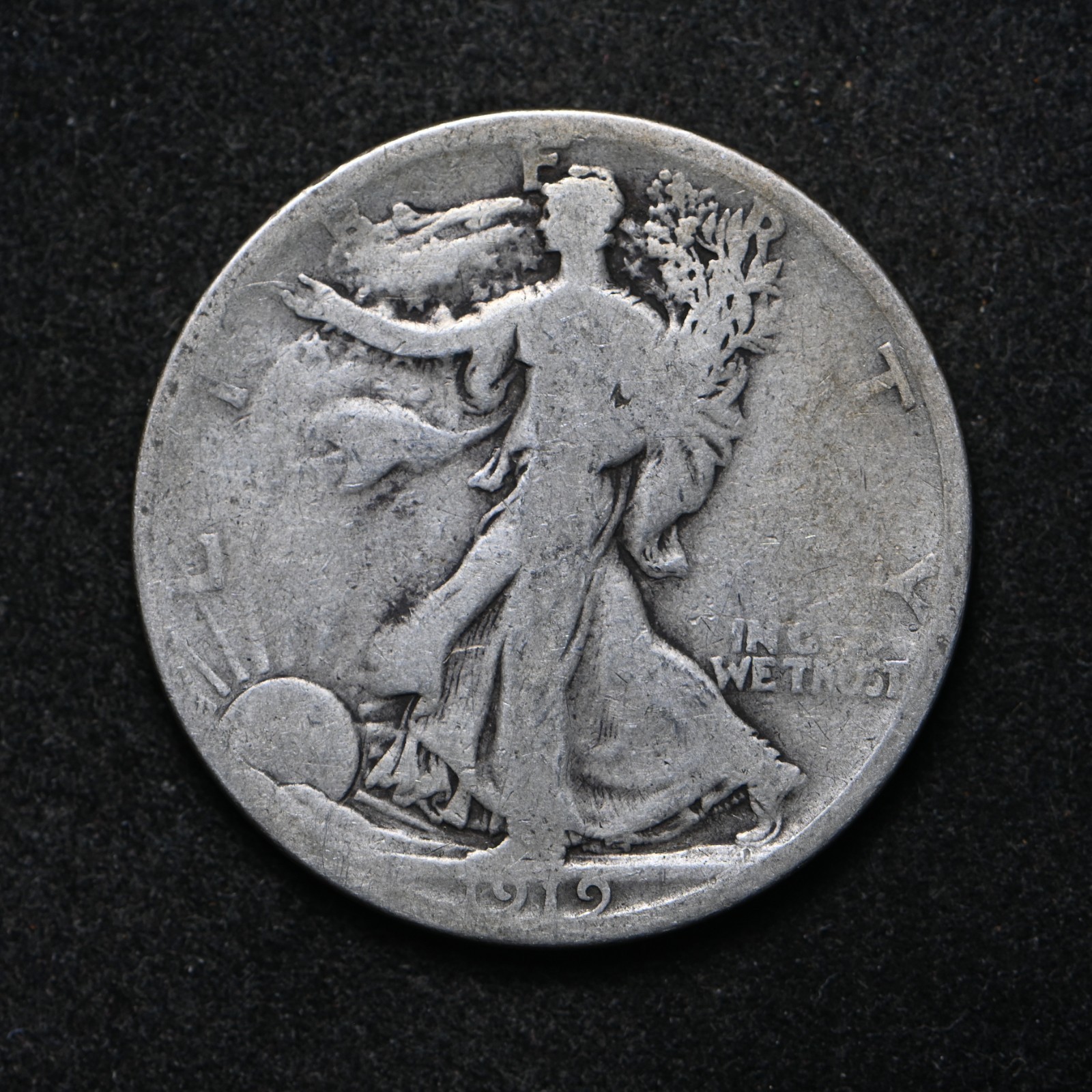 1919-S Walking Liberty Silver Half Dollar VG (cn16614)