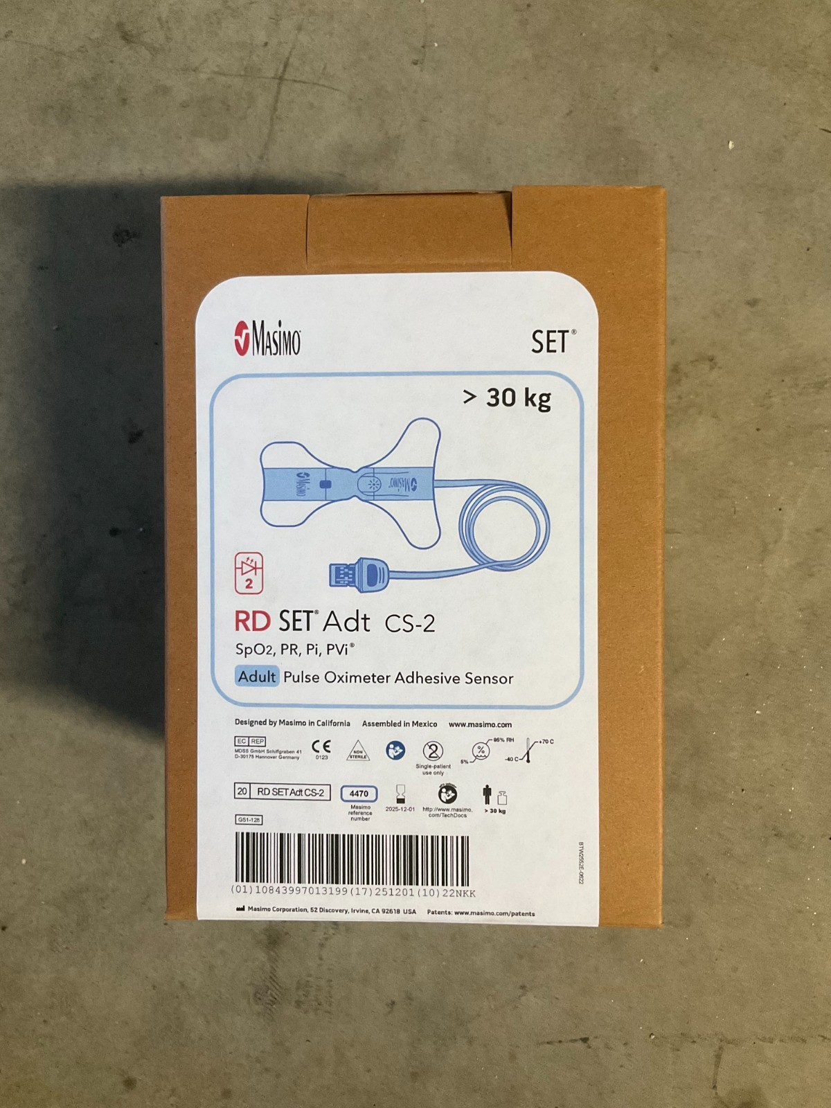 Masimo 4470 RD SET Adt CS-2 , RD SET ADULT LOT OF 20 NEW OEM 2025 EXP
