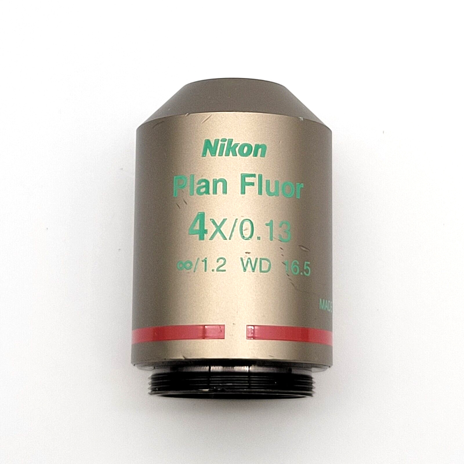 Nikon Microscope Objective CFI Plan Fluor 4x NA 0.13 PhL Phase Contrast