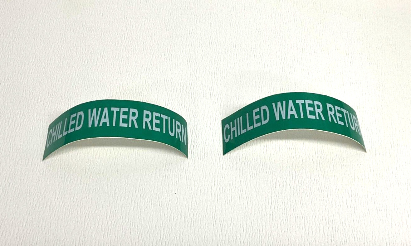 Duralabel Chilled Water Return Label Lot of 2 New (TSC)