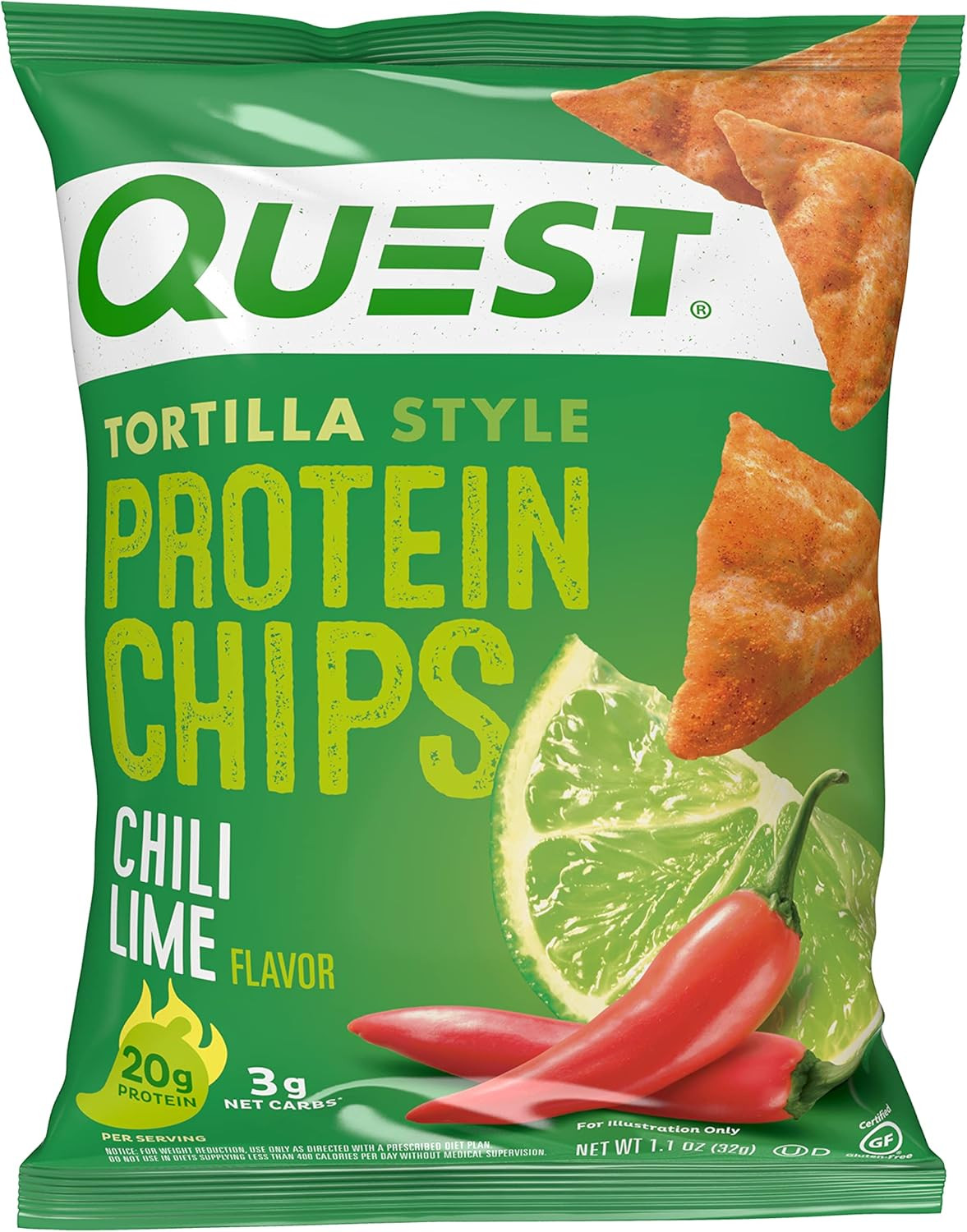 Nutrition Tortilla Style Protein Chips Variety Pack, Chili Lime, Nacho Cheese, L