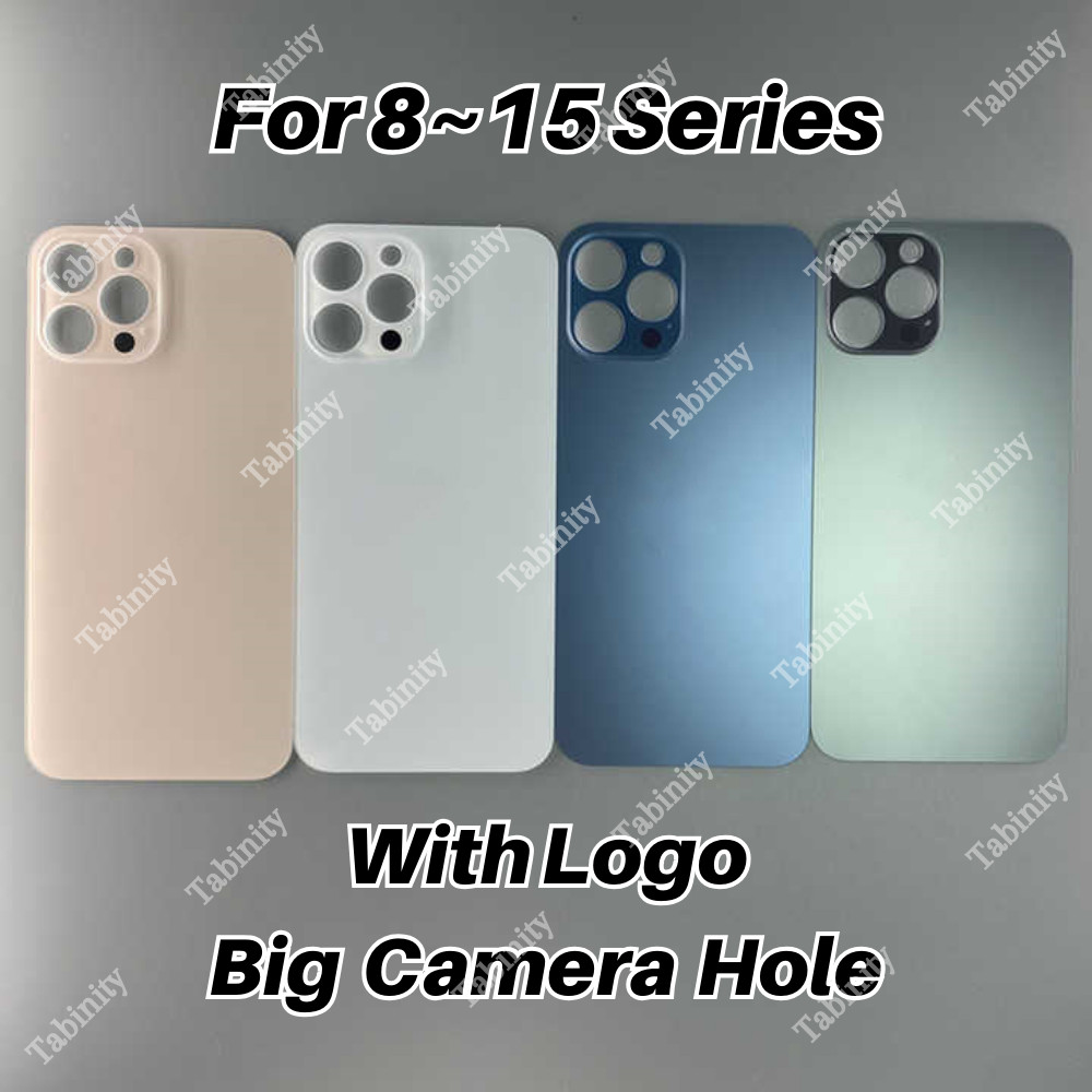 For i15 14 13 12 11 Pro XR X XS 8 Big Hole Rear Cover Back Glass Replacement Lot