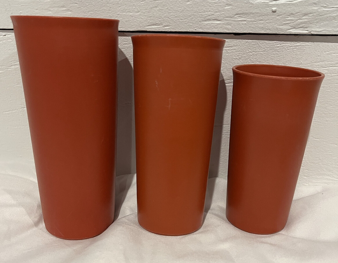 Tupperware Stackable Tumbler Cup Set of 3x Vintage