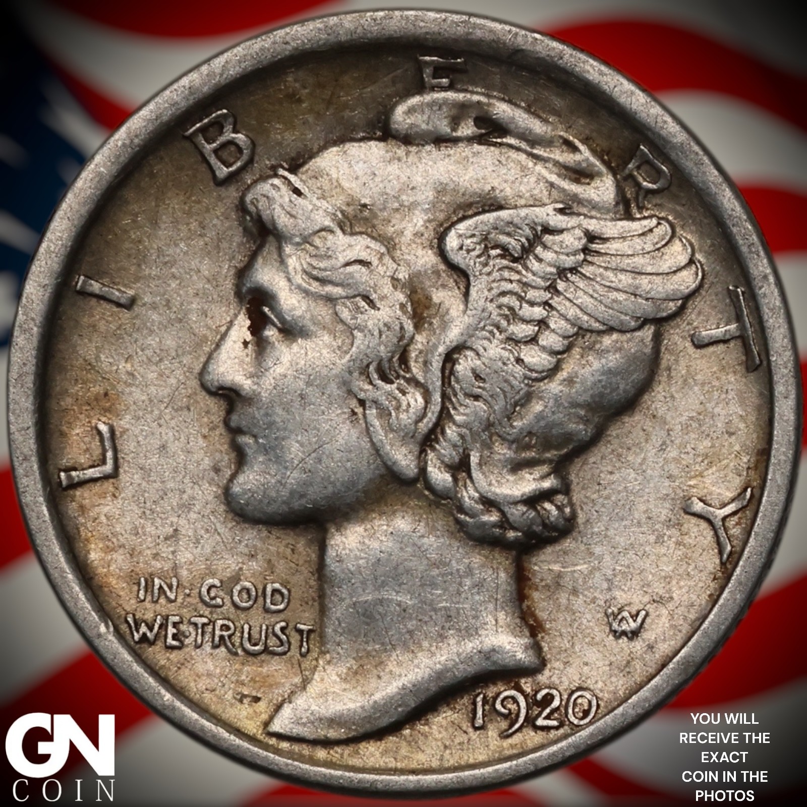 1920 D Mercury Dime A0554