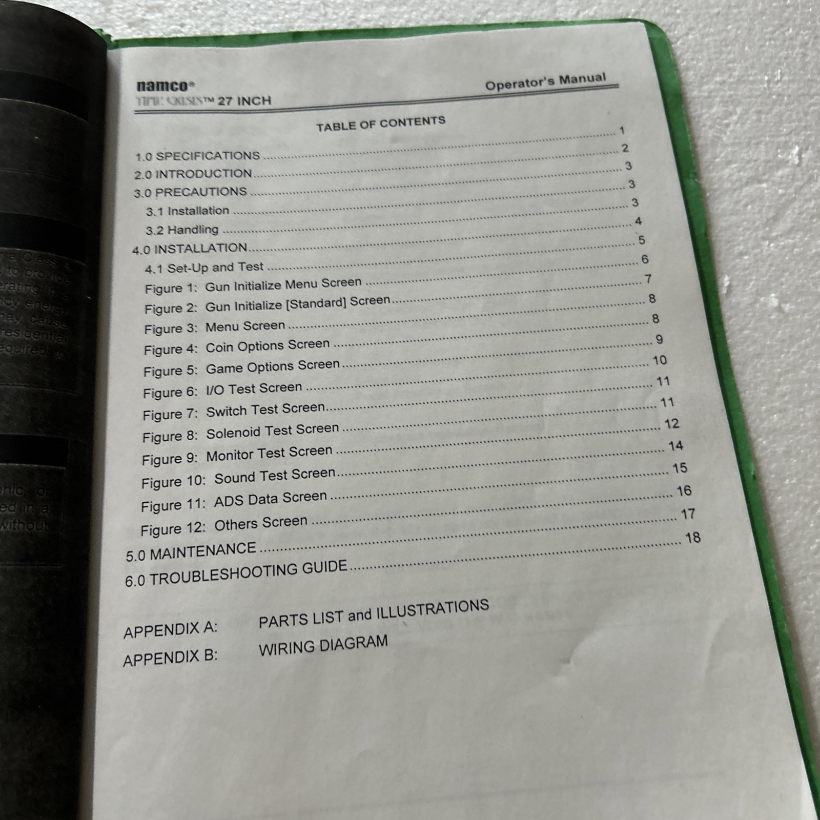 Copy Time Crisis Namco Arcade Video Game Manual