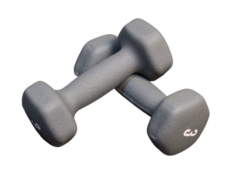 Neoprene Dumbbell Weights Pairs & Sets | 3lb Pair of Dumbbells Grey Brand New.