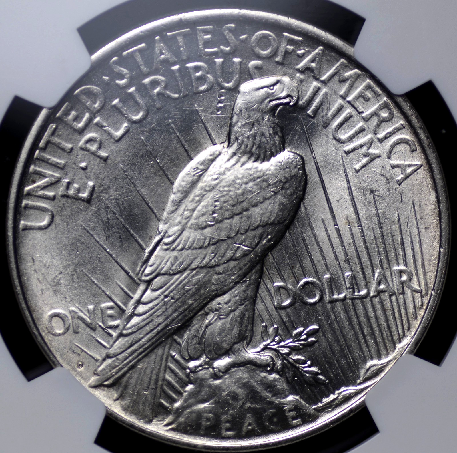 1927 D PEACE DOLLAR NGC MS 61 UNCTUOUS SILVER SATIN LUSTER, STRONG STRIKE, MARKS