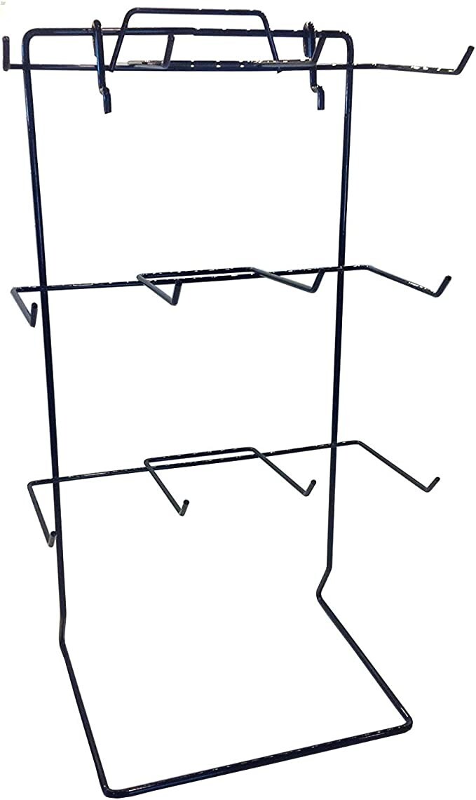 Counter Top Display Rack with 12 Hooks, Display Stand for Peg Board, 17.75x10"