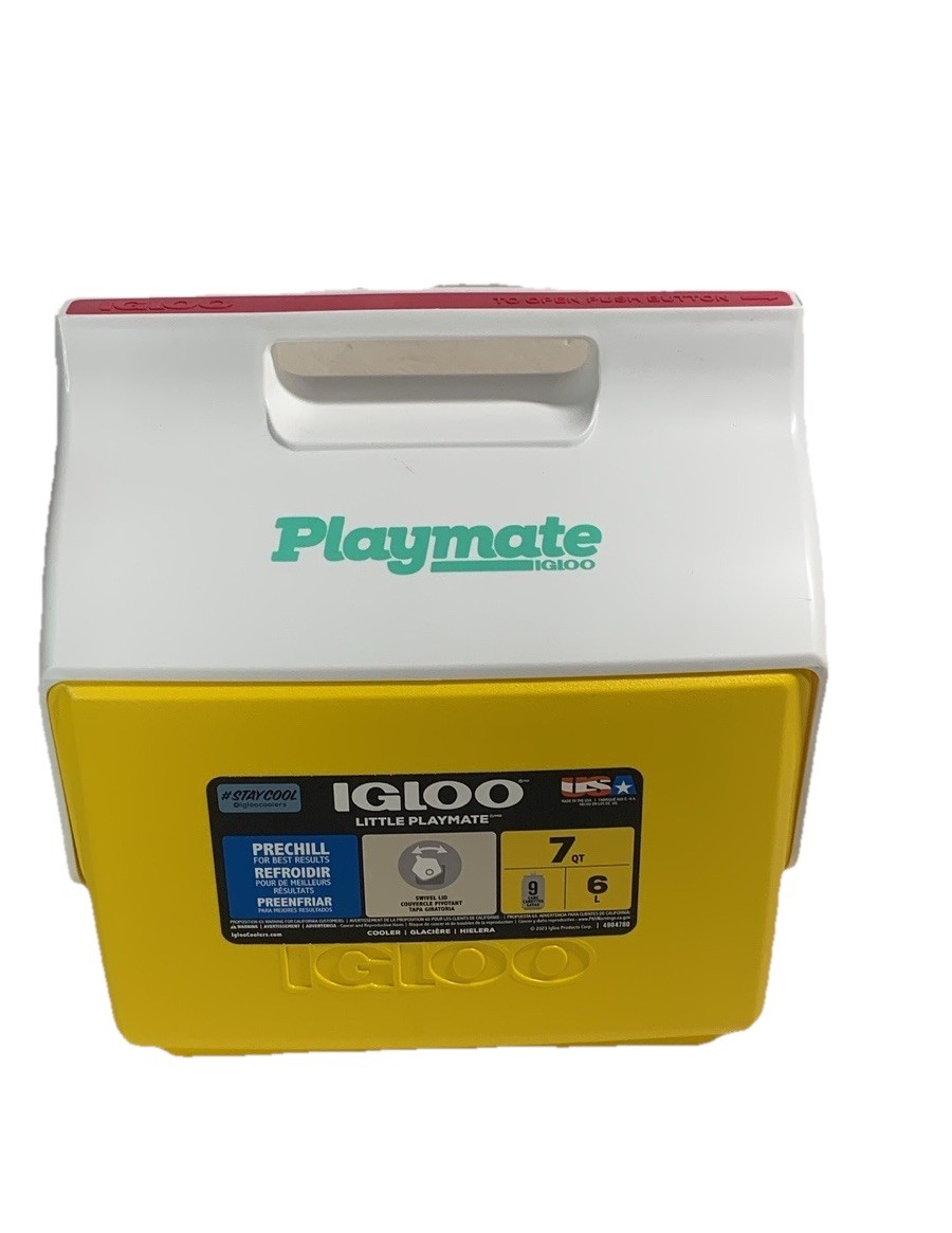 Igloo 9 Cans Cooler Yellow 7 Qt Playmate New