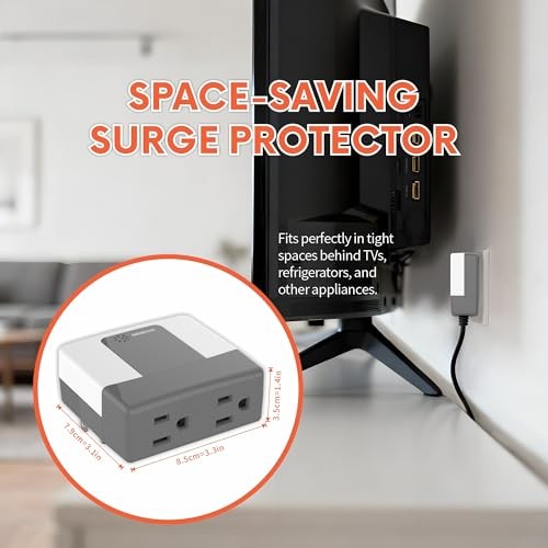 Surge Protector, Voltage Protector for Refrigerator, Air Conditioner 2 Outlet