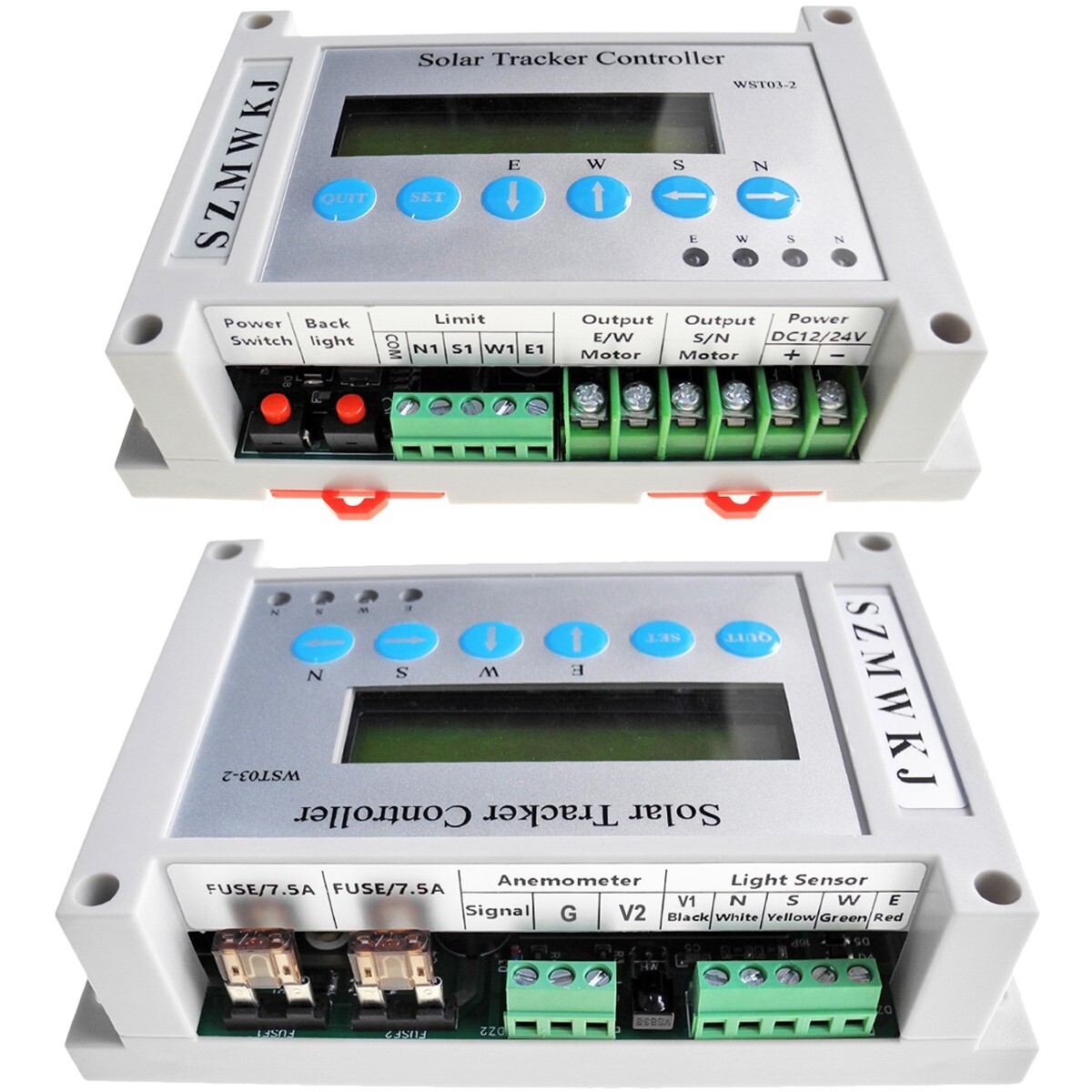 Dual Axis Solar Tracking System &6000N 2x12" 12V Linear Actuator &LCD Controller
