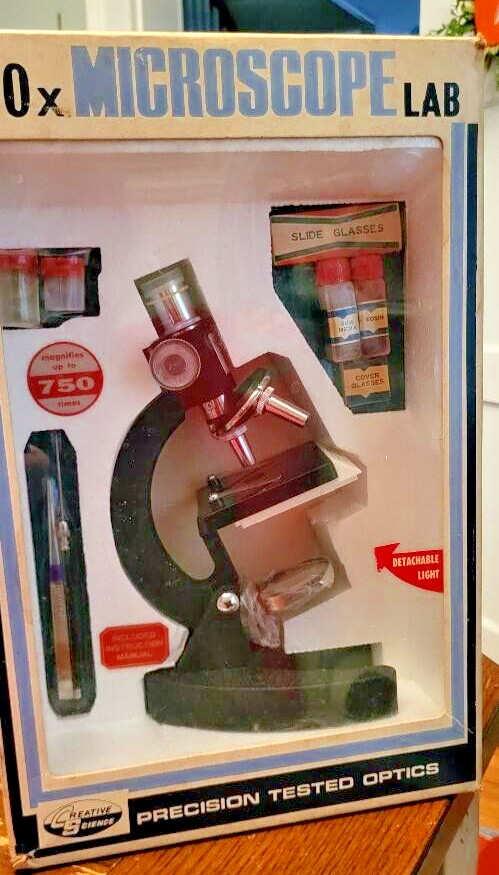 microscope Precision Tested Optics 750x Lab new in box ~Creative Science