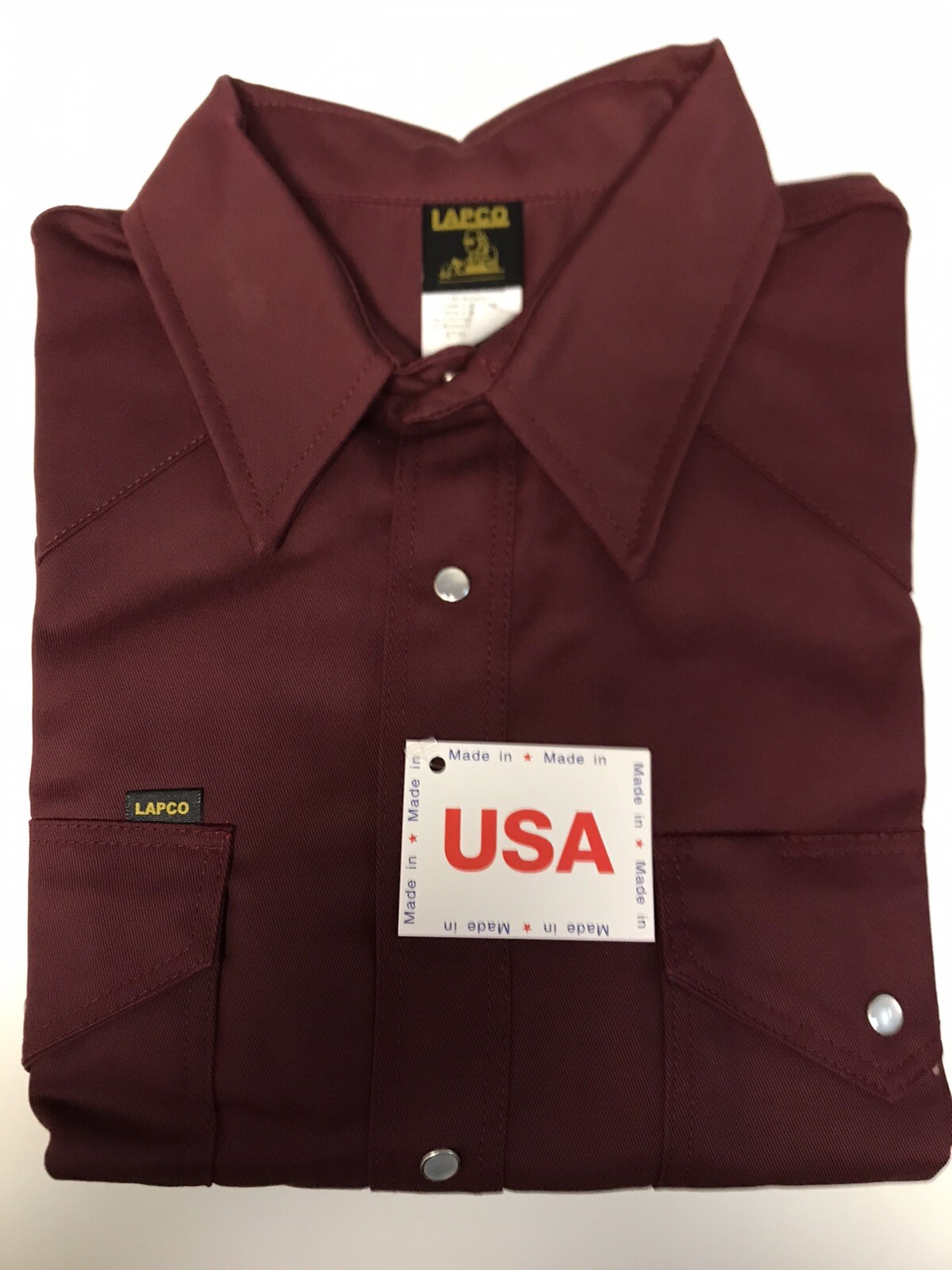 Lapco Wine 8.5oz Non FR Welding Shirt 18X35 Made In USA