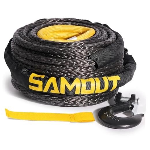 Synthetic Winch 3/8in x 92ft 25500Lbs BSR, for 9500Lbs winch For SUV, TRUCK