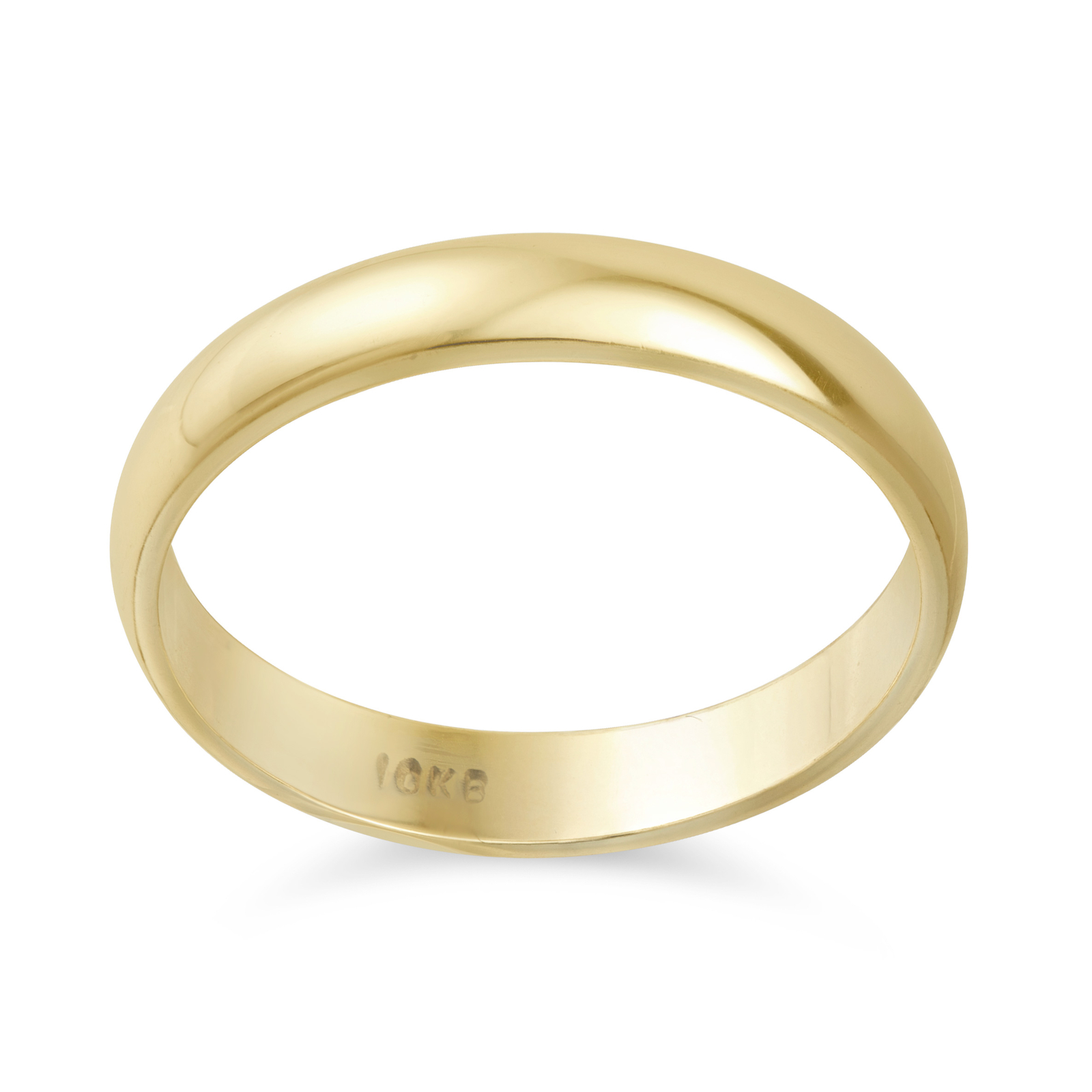 Polished Wedding Band Ring Solid 10K Yellow Gold All Sizes