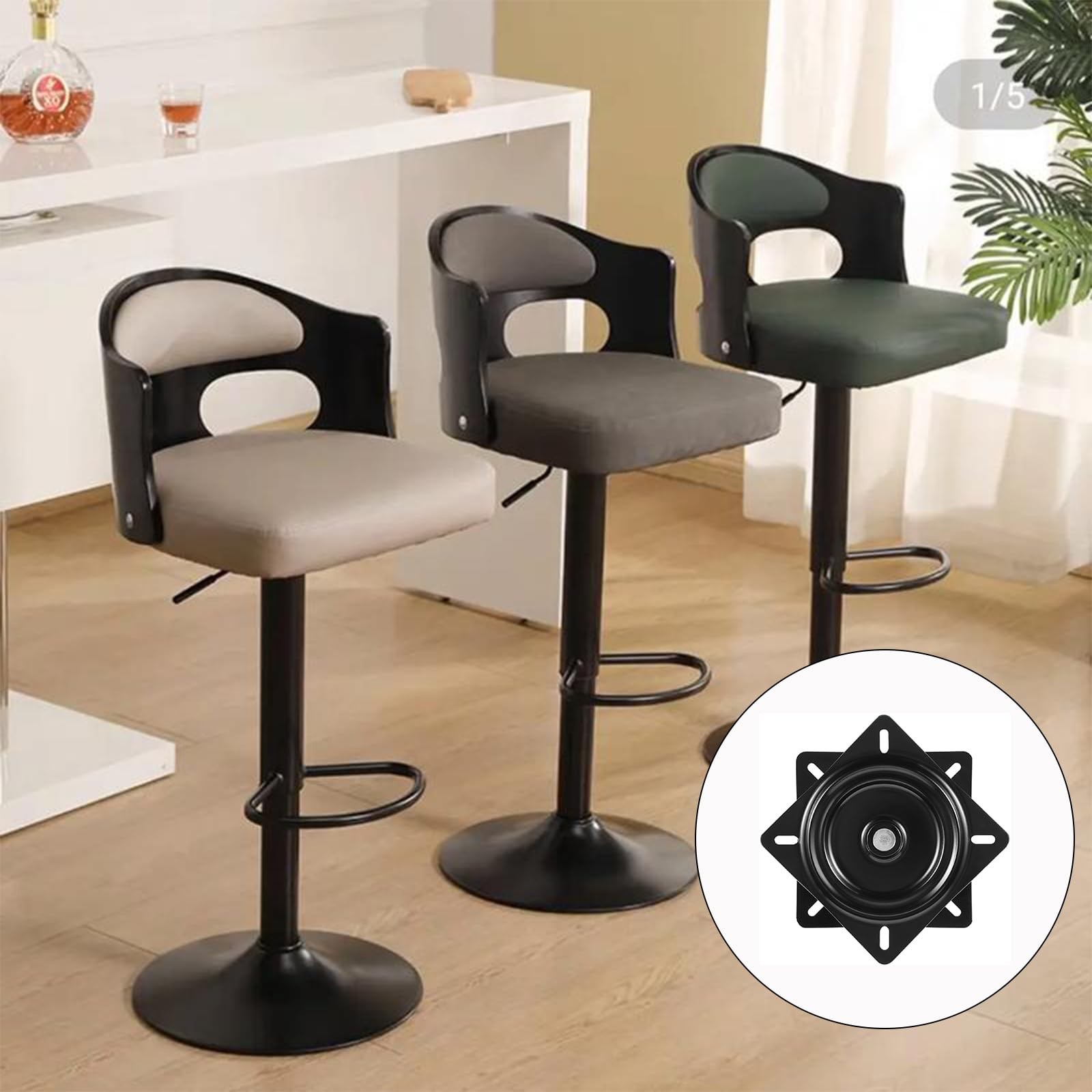Placa giratoria taburete de bar, repuesto resistente, base giratoria asiento