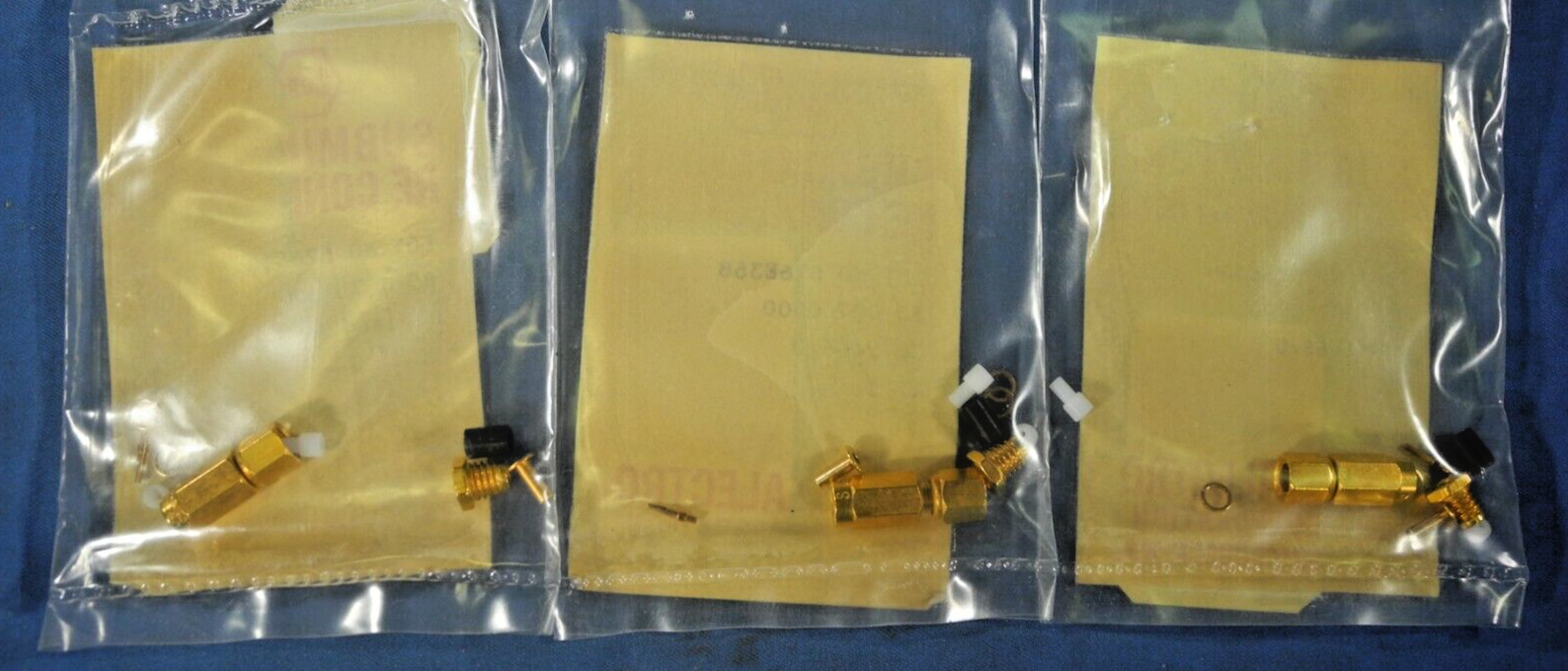 Lot of (3) Selectro 50-007-0000 UG-1465/U SMC to Coax Straight Plug - Gold! New!