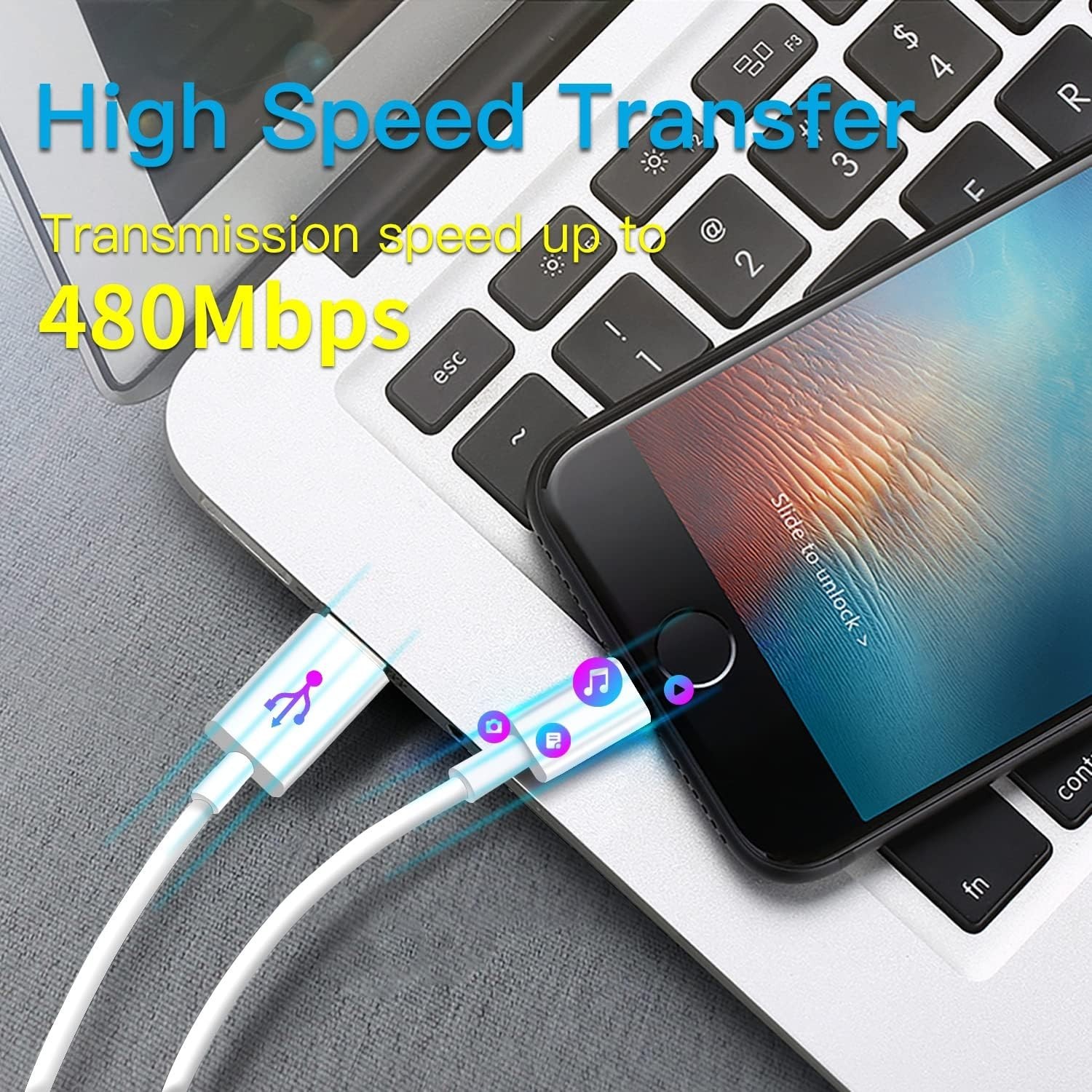 USB C to Lightning Cable 3Pack 6FT [MFi Certified] iPhone Fast Charger Cable USB