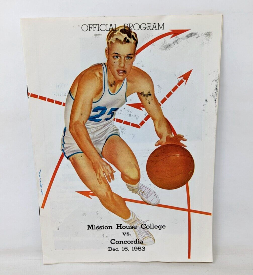 VTG Dec 16 1953 Mission House College Vs Concordia Basketball Program DH22