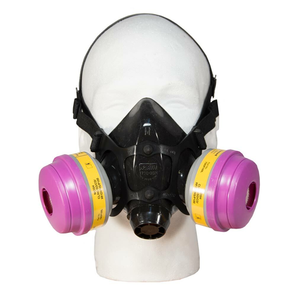 Half Face Respirator Facepiece Mask 2- P100 Organic Vapor Acid Gas Filter MEDIUM