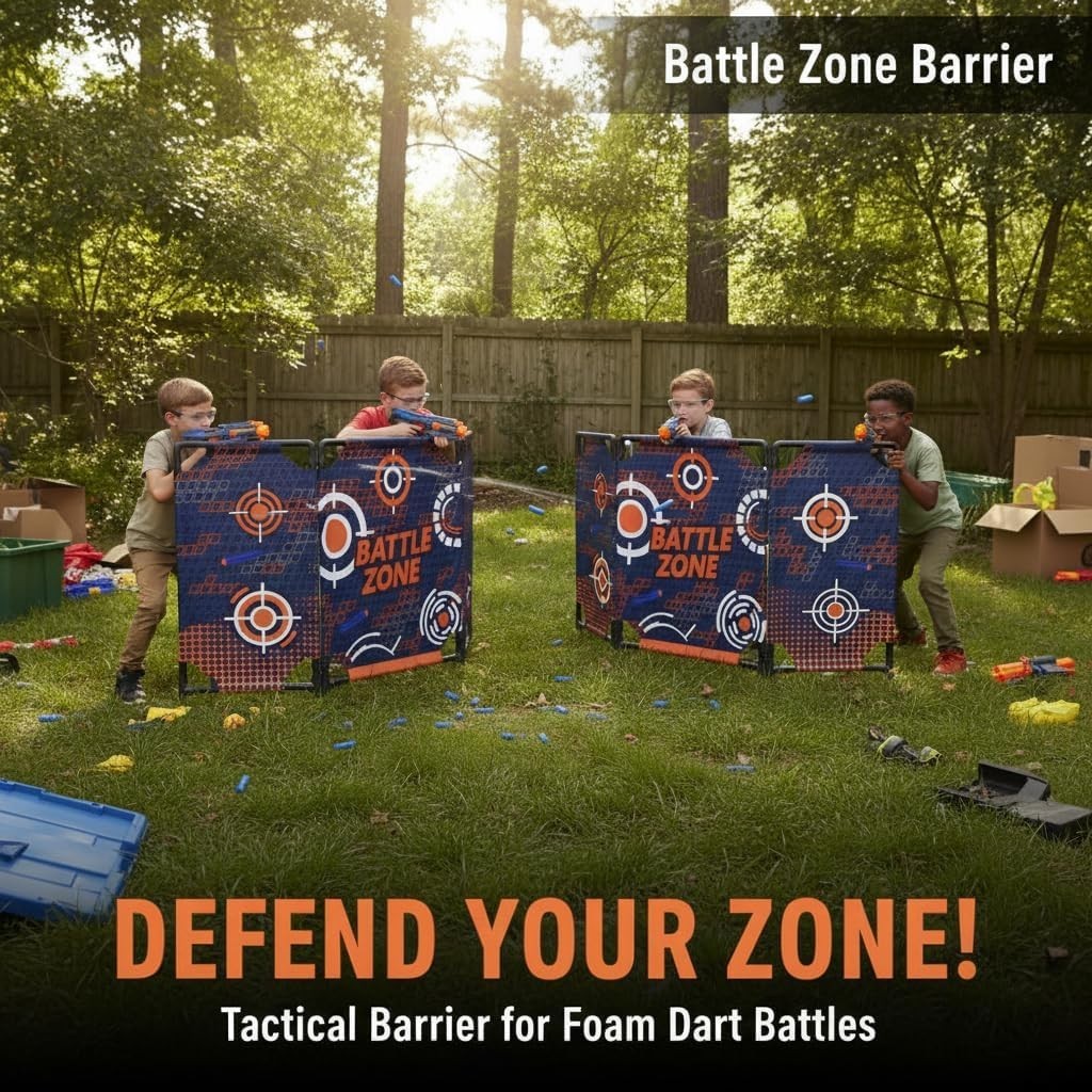 2-Pack Tactical Bunker Obstacles - Foldable Battlefield Cover for Laser Tag Fun