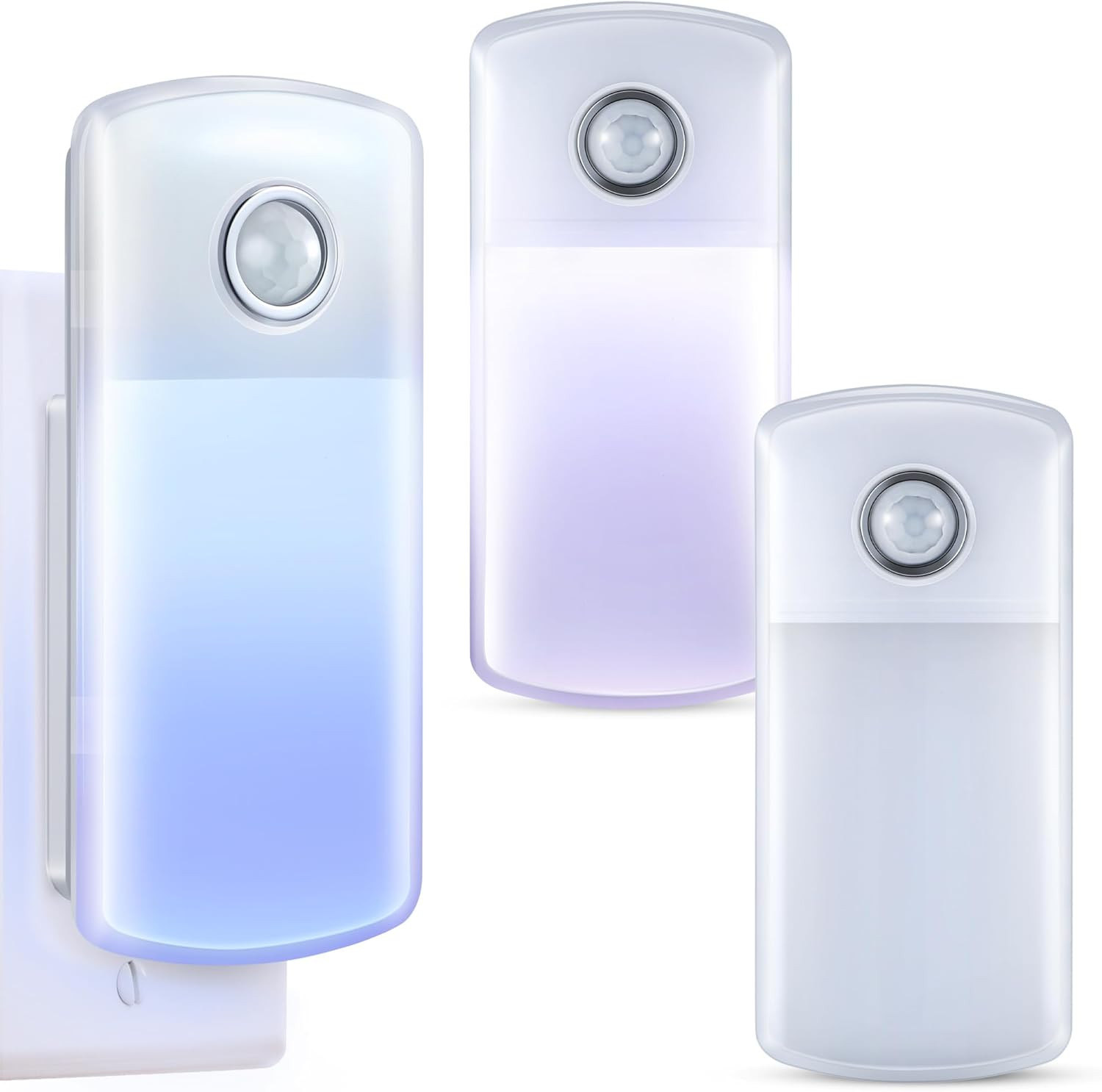 5-in-1 Rechargeable LED Night Lights with Motion Sensor - 3 Pack