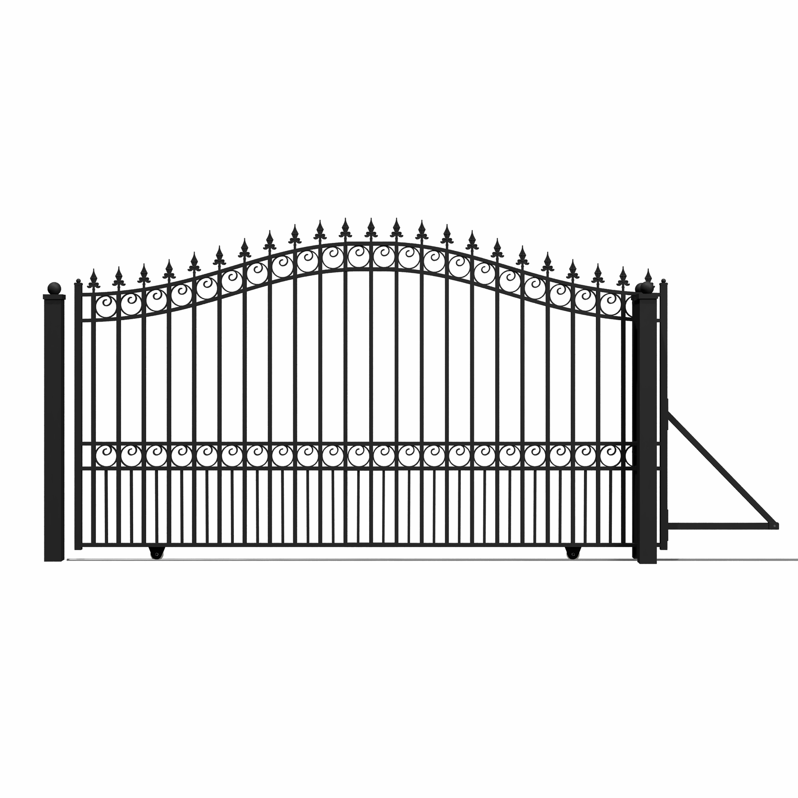 ALEKO London Style Ornamental Steel Single Sliding Yard Garden 12' Driveway Gate